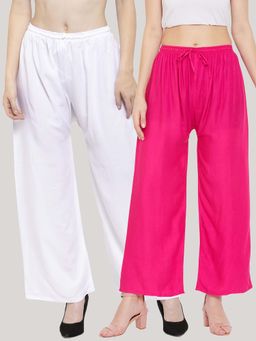 Clora Creation - Multi-Color Solid Wide Palazzos (Pack of 2)