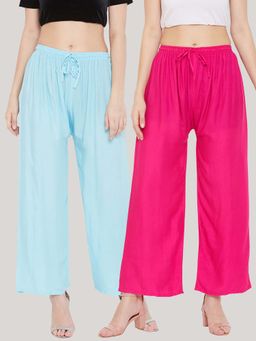 Clora Creation - Multi-Color Solid Wide Palazzos (Pack of 2)