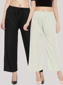 Clora Creation - Multi-Color Solid Wide Palazzos (Pack of 2)
