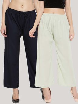 Clora Creation - Multi-Color Solid Wide Palazzos (Pack of 2)