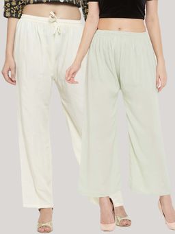 Clora Creation - Multi-Color Solid Wide Palazzos (Pack of 2)