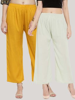 Clora Creation - Multi-Color Solid Wide Palazzos (Pack of 2)