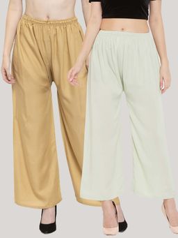 Clora Creation - Multi-Color Solid Wide Palazzos (Pack of 2)