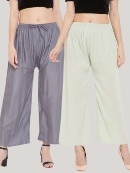 Clora Creation - Multi-Color Solid Wide Palazzos (Pack of 2)