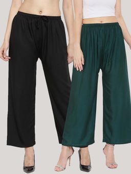 Clora Creation - Multi-Color Solid Wide Palazzos (Pack of 2)