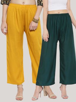 Clora Creation - Multi-Color Solid Wide Palazzos (Pack of 2)