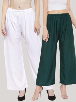 Clora Creation - Multi-Color Solid Wide Palazzos (Pack of 2)