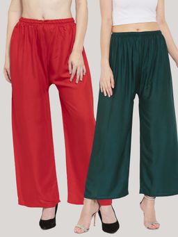 Clora Creation - Multi-Color Solid Wide Palazzos (Pack of 2)
