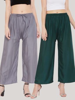 Clora Creation - Multi-Color Solid Wide Palazzos (Pack of 2)