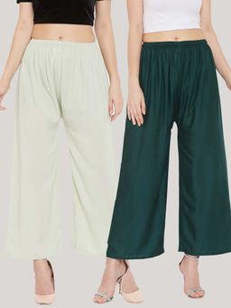 Clora Creation - Multi-Color Solid Wide Palazzos (Pack of 2)