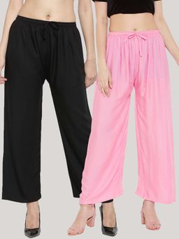 Clora Creation - Multi-Color Solid Wide Palazzos (Pack of 2)