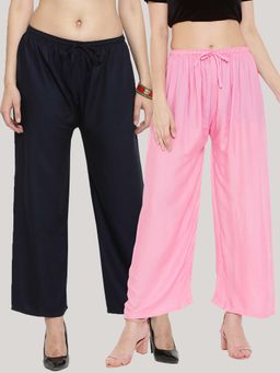 Clora Creation - Multi-Color Solid Wide Palazzos (Pack of 2)