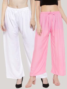 Clora Creation - Multi-Color Solid Wide Palazzos (Pack of 2)