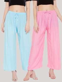 Clora Creation - Multi-Color Solid Wide Palazzos (Pack of 2)