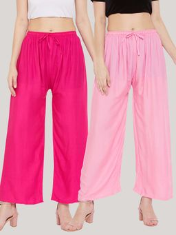 Clora Creation - Multi-Color Solid Wide Palazzos (Pack of 2)