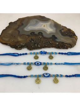 Digital Dress Room - Blue Evil Eye Rakhi for Raksha Bandhan (Set Of 3)