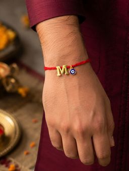 Digital Dress Room - M Letter Evil Eye Moli Thread Rakhi Bhai Bro