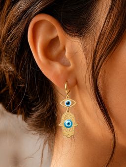 ARTKLIM - Evil Eye Hamsa Hand Anti-Tarnish Earring