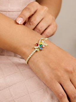 ARTKLIM - Multicolor Butterfly Sparkle Anti-Tarnish Bracelet