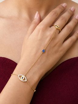 ARTKLIM - Evil Eye Charm Anti-Tarnish Ring Bracelet