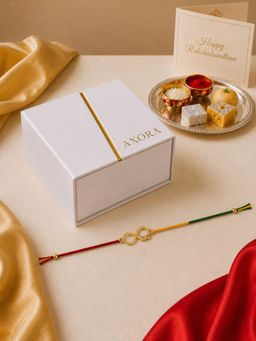 Axora Life - 925 Sterling Silver Infinity Rakhi For Bhai With Roli-Chawal