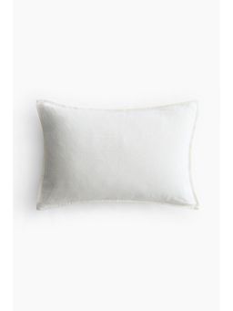 H&M - White Linen-Blend Cushion Cover