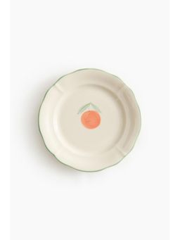 H&M - Beige Hand-Painted Stoneware Starter Plate