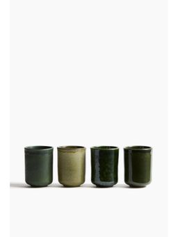 H&M - Green 4-Pack Stoneware Mugs