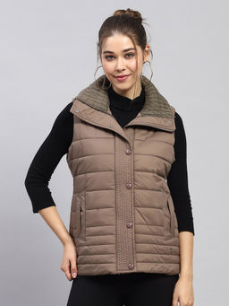 Monte Carlo - Brown Solid Puffer Jacket