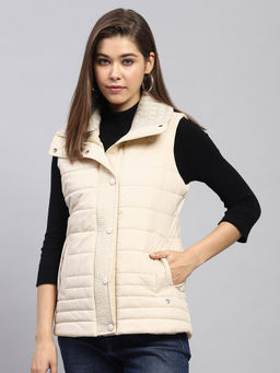 Monte Carlo - Cream Solid Puffer Jacket