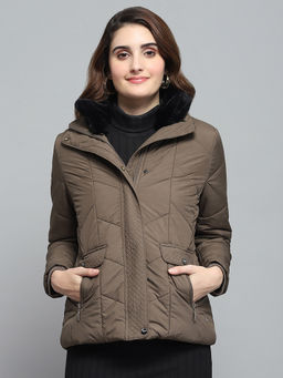 Monte Carlo - Brown Self Design Puffer Jacket