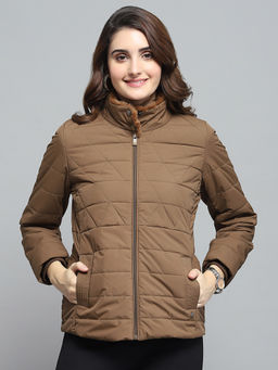Monte Carlo - Brown Self Design Puffer Jacket