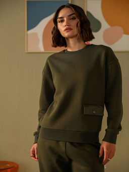 Muvazo - Olive Essence Of Warmth Sweatshirt