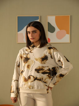 Muvazo - Smoky Haze Self Design Hoodie