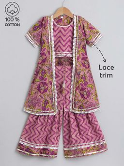 Hopscotch - 3-Pc Lace Adorn Chevron Ethnic Set