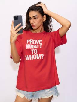 The Souled Store - Red No Validation Oversized T-Shirt