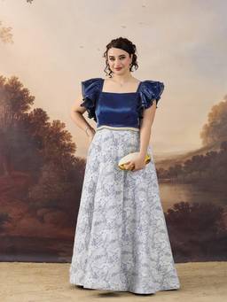 Miss Chase - A+ Curve Collection Navy Blue Satin Maxi Dress