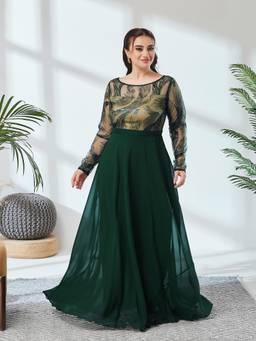 Miss Chase - A+ Curve Collection Green Maxi Dress
