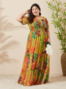 Miss Chase - A+ Curve Collection Forest Green Maxi Dress
