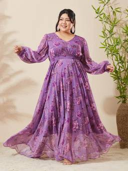 Miss Chase - A+ Curve Collection Lavender Bishop Dress