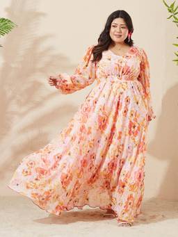 Miss Chase - A+ Curve Collection Pink Maxi Dress