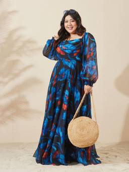 Miss Chase - A+ Curve Collection Black Wrap Dress