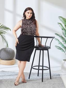 Miss Chase - A+ Curve Collection Black Bodycon Dress