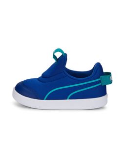 Puma - Courtflex V2 Slip On Infant Kids Blue Casual Shoes