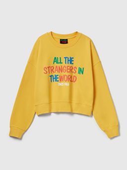 United Colors of Benetton - Round Neck Typographic Pullover Sweatshirt