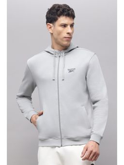 Reebok - Men Solid Hoodie - Grey