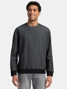 Jockey - UM58 Men Super Combed Cotton Rich Sweatshirt with Ribbed Cuffs - Black