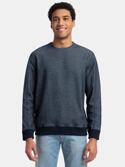 Jockey - UM58 Men Super Combed Cotton Rich Sweatshirt with Ribbed Cuffs - Navy Blue