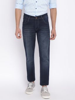 Cantabil - Solid Blue Regular Fit Denim Jeans