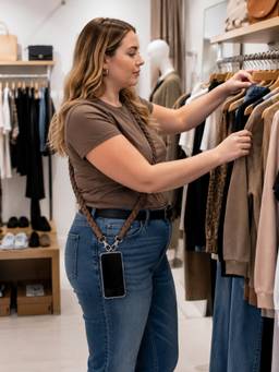 YELONA - Women Brown Braided Mobile Cross Body Sling Lanyard Secure Hands Free Strap